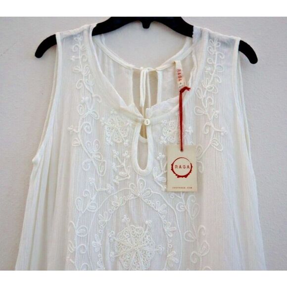 Anthropologie RAGA Women's Sz S White Sheer Love Short Dress - Picture 5 of 12